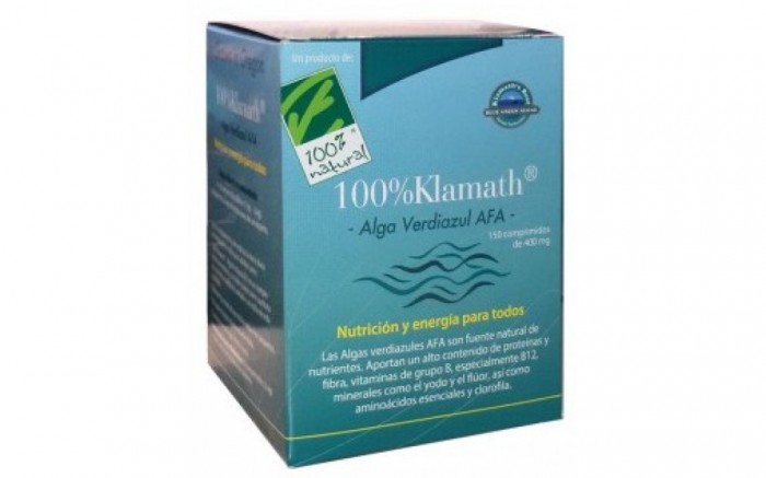 100% Natural ALGA KLAMATH (alga verdiazul AFA) 150comp.
